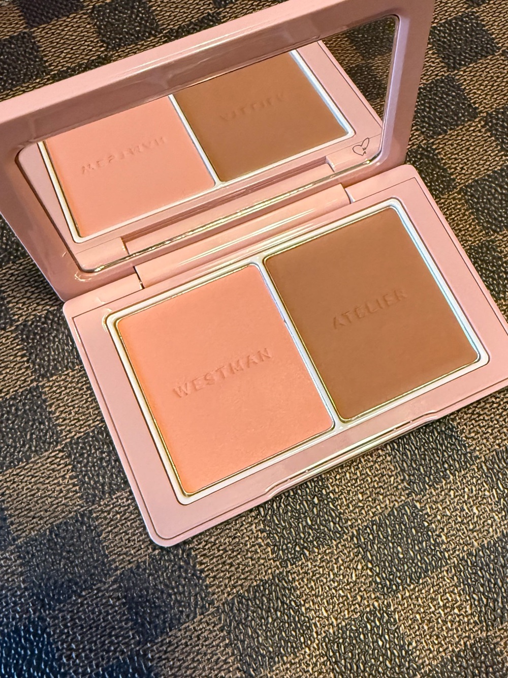 Westman Atelier Powder Blush & Bronzer Duo — Peach Pink and Warm Tan